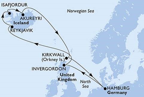 MSC Preziosa- Route Nordeuropa ab Hamburg